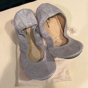 Grey dot suede Storehouse Flats.  Size 8.